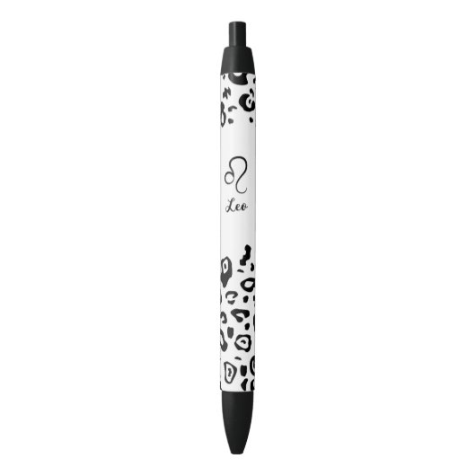 Leuk sterrenbeeld/Leo Zwarte Inkt Pen (Voorkant Verticaal)