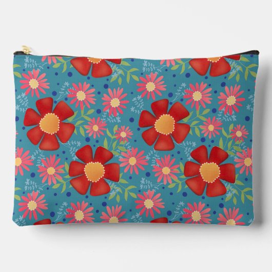 Leuk Stijlvol Bloemen Patroon Aangepaste Cosmetisc Etui (Voorkant)