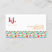 Leuk stijlvol zomer monogram visitekaartje (Achterkant)