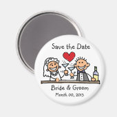 Leuk Stok Figuur Save the Date Magnets Magneet (Voorkant / Achterkant)