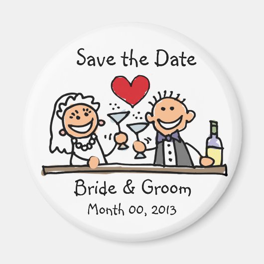 Leuk Stok Figuur Save the Date Magnets Magneet (Voorkant)