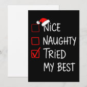 Leuk Stout Geprobeerd Mijn Beste Kerstlijst Kerstm Feestdagenkaart (Voorkant / Achterkant)
