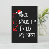 Leuk Stout Geprobeerd Mijn Beste Kerstlijst Kerstm Feestdagenkaart (Staand voorkant)
