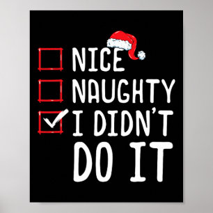 Leuk stout ik heb het niet gedaan Kerstlijst 1 Poster