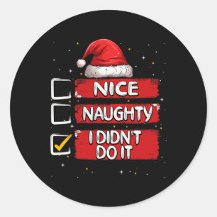 Leuk stout, ik heb het niet gedaan Kerstlijst Sant Ronde Sticker
