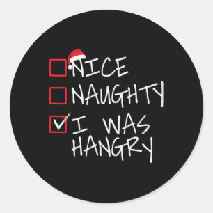 Leuk stout ik was boos kerstlijst kerstman leuk ronde sticker