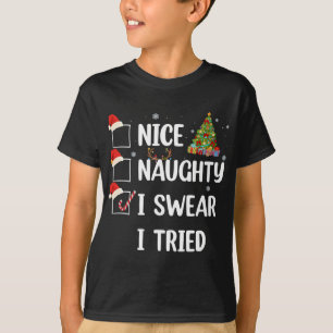 Leuk stout ik zweer dat ik grappige kerstboom heb t-shirt
