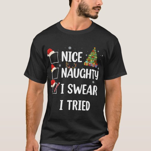 Leuk stout ik zweer dat ik grappige kerstboom heb t-shirt (Voorkant)