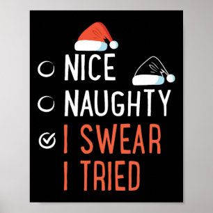 Leuk stout ik zweer dat ik heb geprobeerd Santa li Poster
