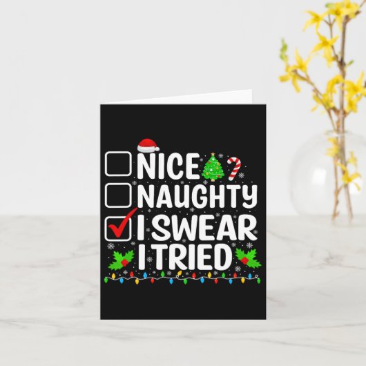 Leuk stout ik zweer dat ik heb geprobeerd Xmas Tie Kaart (Gele Bloem)