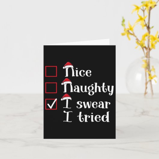 Leuk stout ik zweer dat ik Schattigee kerst heb ge Kaart (Gele Bloem)