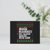 Leuk Stout Mijn Bloedsuiker Was Laag Kerstmis Diab Briefkaart (Staand voorkant)