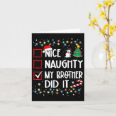 Leuk stout mijn broer deed het lijst kerstman kaart (Gele Bloem)