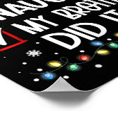 Leuk stout mijn broer deed het lijst kerstman poster (Hoek)