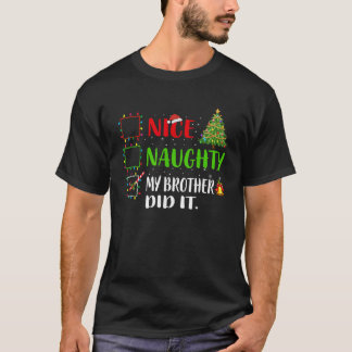 Leuk stout mijn broer deed het lijst kerstman t-shirt