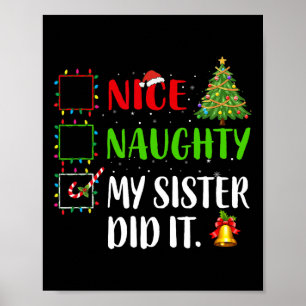 Leuk stout mijn zus deed het met de kerstfamilie v poster