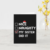 Leuk stout mijn zus heeft het gedaan kerstlijst fa kaart (Gele Bloem)