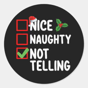 Leuk stout niet vertellen Kerstlijst vakantie Ronde Sticker