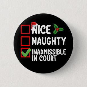 Leuk Stout ontoelaatbaar in de rechtszaal Kerstlij Ronde Button 5,7 Cm