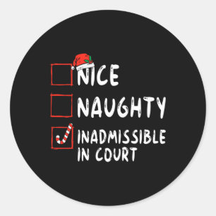 Leuk Stout ontoelaatbaar in de rechtszaal Kerstlij Ronde Sticker