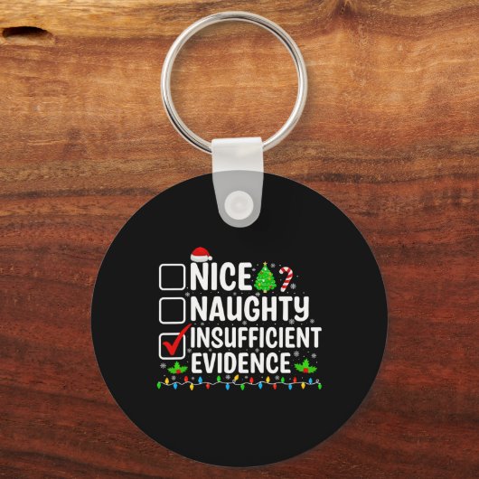 Leuk stout onvoldoende bewijs grappige kerst sleutelhanger (Voorkant)