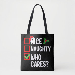 Leuk Stout Wie Maakt Het Uit Kerstlijst Familie Tote Bag