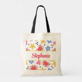 Leuk strand gepersonaliseerde canvas tas (Achterkant)