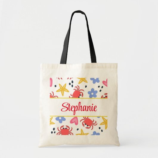 Leuk strand gepersonaliseerde canvas tas (Voorkant)