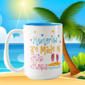 Leuk strand huis flip flop liefhebbers woord kunst tweekleurige koffiemok