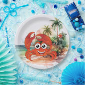 Leuk strand krab liefhebbers papier bord (Feest)