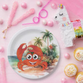 Leuk strand krab liefhebbers papier bord (Feest)