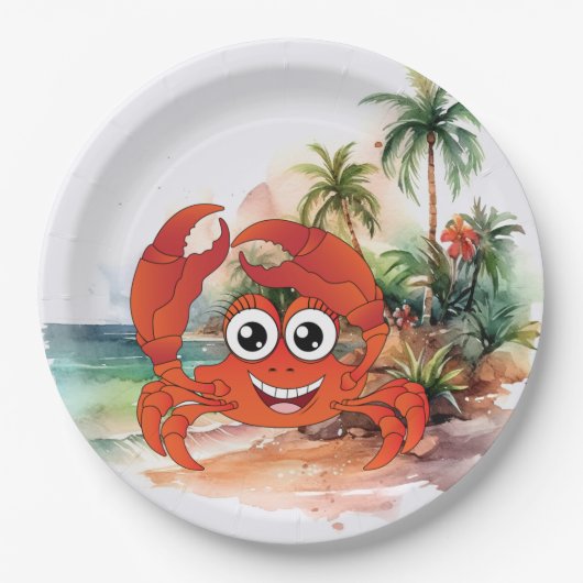 Leuk strand krab liefhebbers papier bord (Voorkant)