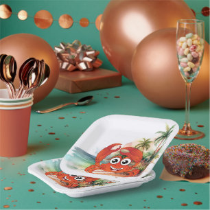 Leuk strand krab liefhebbers partij papier bord