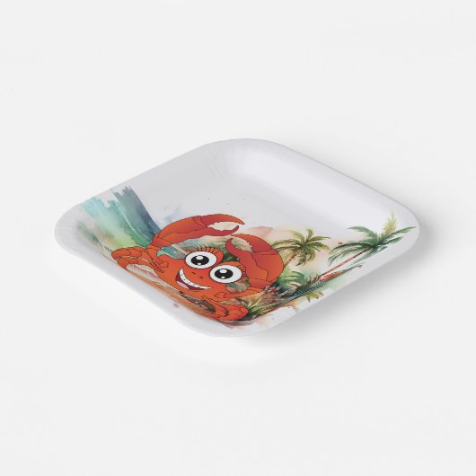 Leuk strand krab liefhebbers partij papier bord (Gebogen)