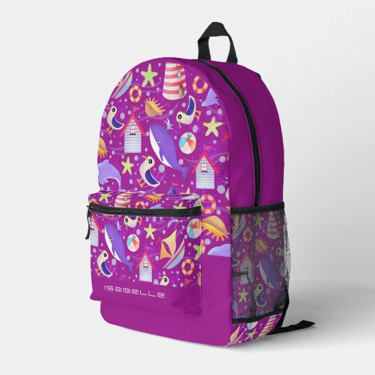 Leuk strand Magenta Electronics Bag Bedrukte Rugzak (Achterkant Hoek Rechts)