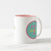 Leuk strand zeemeermin liefhebbers monogram tweekleurige koffiemok (Voorkant rechts)