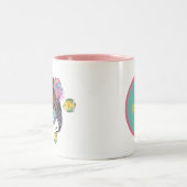 Leuk strand zeemeermin liefhebbers monogram tweekleurige koffiemok (Center)