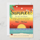 ☀️🌴 Leuk strand zonsondergang tropisch zomerfeest Kaart (Voorkant)