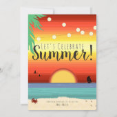 ☀️🌴 Leuk strand zonsondergang tropisch zomerfeest Kaart (Achterkant)