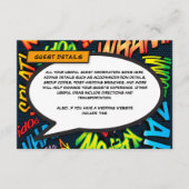 Leuk stripboek Bruiloft Accommodatie Details Informatiekaartje (Voorkant)