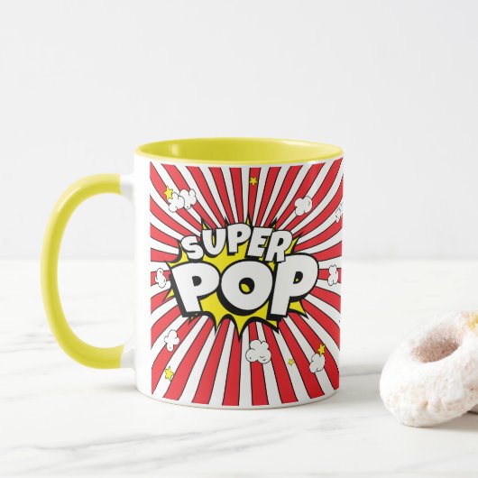 Leuk SUPER POP! Pun | Popcorn en Sterren |  Mok (Met donut)