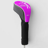 Leuk SWING LIKE A BOSS Roze Monogram DRIVERHOOFD Golfheadcover (Schuin)