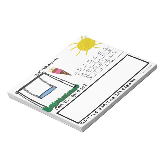 Leuk Swingdown Woordspel voor Kinderen Klein Notitieblok (Linkerzijde)