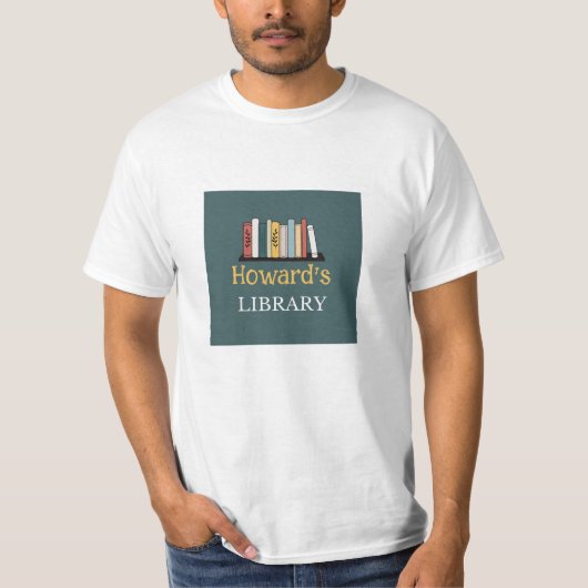 LEUK! T-shirt - Bibliotheek - Gepersonaliseerd - N (Voorkant)