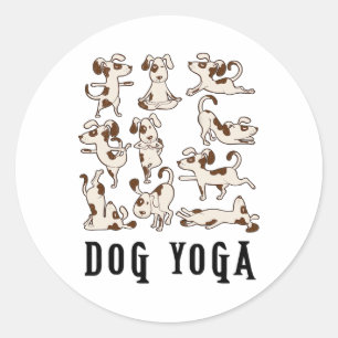 Leuk T-shirt cadeau voor honden-yoga - Cute Family Ronde Sticker