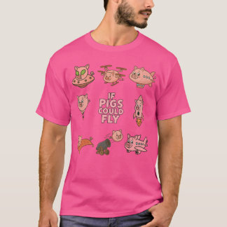 Leuk T-shirt, geweldig 'als varkens konden vliegen T-shirt