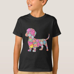 Leuk T-shirt Kleurrijke Eieren Dasachtige Hond Pup