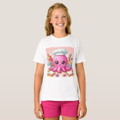 Leuk T-shirt met bakkende octopus (Voorkant volledig)