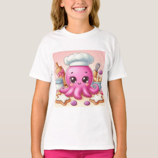 Leuk T-shirt met bakkende octopus