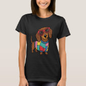 Leuk T-shirt met brildragende Dachshund hond (Voorkant)
